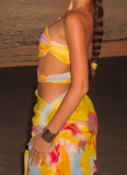 Sexy Beach Vacation Style One-shoulder Tube Top Hip Dress