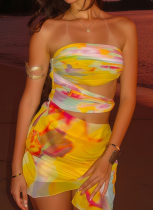 Sexy Beach Vacation Style One-shoulder Tube Top Hip Dress