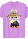 Labubu Printed Fashion Women'S Round Neck Short Sleeve Loose T-Shirt