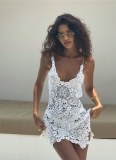 Sexy Lace Hollow Crochet Beach Cover-up Dress