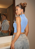 Sexy Diamond Hot Girl Breathable and Comfortable Vest