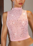 Sexy Diamond Hot Girl Breathable and Comfortable Vest