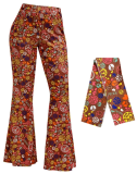 Fashion Wide-leg Flared Pants With Contrasting Print + Headscarf