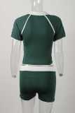 Summer Sports Short-sleeved Top Drawstring Shorts Set