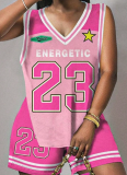 New Sports Digital Printing Vest Shorts Women'S Two-Piece Suit