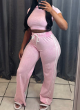 Sexy Casual Solid Color Patchwork Hooded Short Sleeve Two Pieces