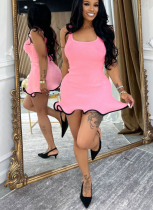 Women's Sleeveless Slim Fit Ruched Hem Dress