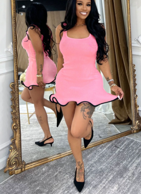 Women's Sleeveless Slim Fit Ruched Hem Dress