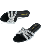 Fashionable Round-toe Rhinestone Sandals