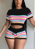 Fashion Knitted Sweater Hip-hugging Tight Shorts Two-piece Set