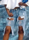 Fashionable Ripped Sexy Stretch Cropped Jeans