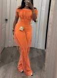 New Style Short-sleeved Tassel Lace Jumpsuit