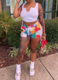 Casual Patchwork Print Home Loose Beach Shorts