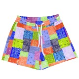 Casual Patchwork Print Home Loose Beach Shorts