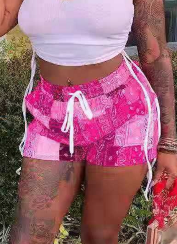 Casual Patchwork Print Home Loose Beach Shorts