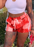 Casual Patchwork Print Home Loose Beach Shorts