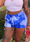 Casual Patchwork Print Home Loose Beach Shorts