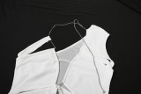 Sexy Solid Color See-Through Asymmetrical Collar Wrapped Skirt Dresses