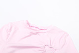 Fashion Solid Color Simple Love Hollow Sleeveless Vest Shorts Suit