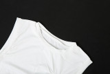 Fashion Solid Color Simple Love Hollow Sleeveless Vest Trousers Suit