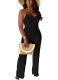 Black Knitted Sexy Suspender Backless Jumpsuit