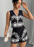 Fashionable and Elegant Small Vest Shorts Holiday Style Two-piece Suit