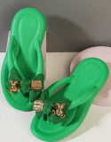 Casual Bowknot EVA Shit-feeling Thick-soled Non-slip Flip-flops