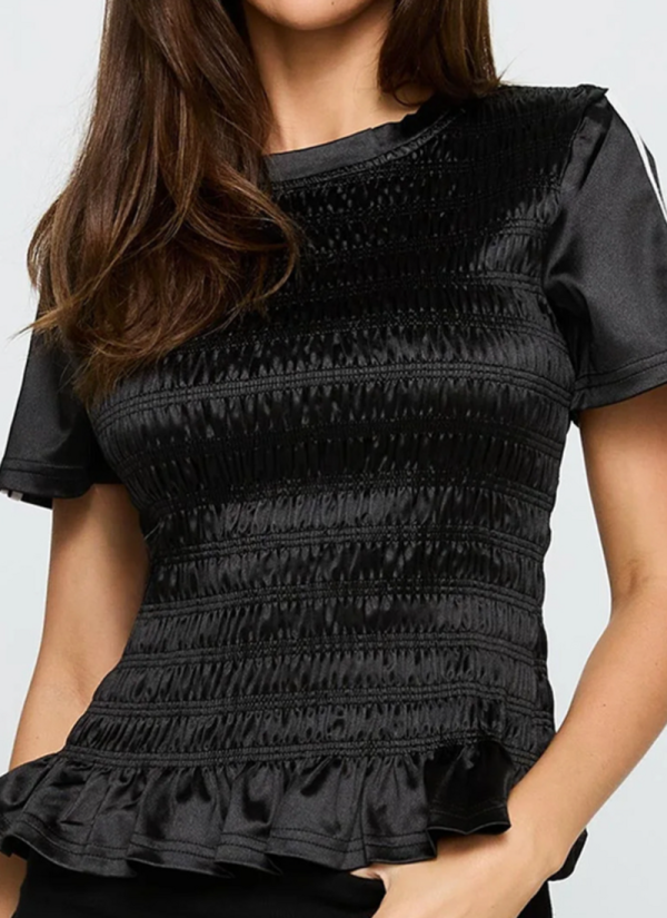 Stretch Shiny Casual Sports Style T-Shirt Top