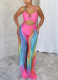 Sexy Backless Colorful Suspenders High Waist Jumpsuit (with adjustment buckle)