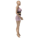 Fashionable Casual Summer New Striped Two-piece Suit