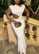 Fashion Solid Color Slant Collar Sleeveless Ribbon Fishtail Dress