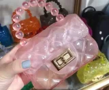 Fashionable Chanel Style All-match Diamond Chain Transparent Jelly Bag