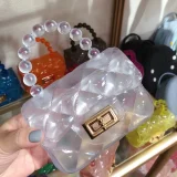 Fashionable Chanel Style All-match Diamond Chain Transparent Jelly Bag
