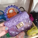 Fashionable Chanel Style All-match Diamond Chain Transparent Jelly Bag