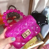 Fashionable Chanel Style All-match Diamond Chain Transparent Jelly Bag
