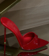 New Patent Leather Shallow Back High Heel Stiletto Pointed Open Toe Sandals
