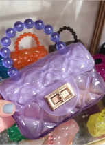 Fashionable Chanel Style All-match Diamond Chain Transparent Jelly Bag