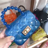 Fashionable Chanel Style All-match Diamond Chain Transparent Jelly Bag