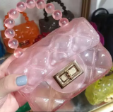 Fashionable Chanel Style All-match Diamond Chain Transparent Jelly Bag