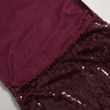 Popular Hip-wrapped Backless European and American Sequined Dress