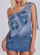 Sexy Distressed Rivet Off-shoulder Backpack Hip Dress