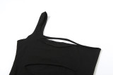 Fashionable Street Hottie Design Hollow Hip-hugging Slim Dress