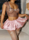 Fashion Satin Shiny Mini Pleated Skirt