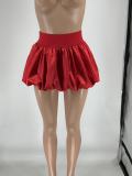 Fashion Satin Shiny Mini Pleated Skirt