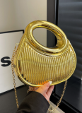 Take Note Hard Case Clutch - Gold