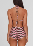 Halter Neck Tie Triangle Bra Low Waist Shorts Swimsuit Bikini Set