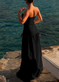 New Hot Girl Beach Style Vacation Tube Top Hollow Dress