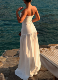 New Hot Girl Beach Style Vacation Tube Top Hollow Dress