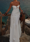New Hot Girl Beach Style Vacation Tube Top Hollow Dress