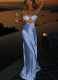 Sexy Halter Neck Satin Sling Hollow Beach Dress